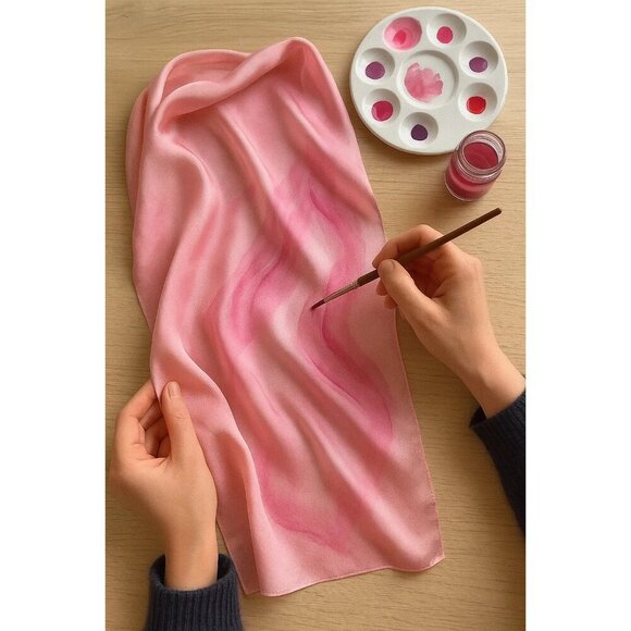 Pink Wild Rag Large Scarf 35x35 Inches Satin Western Accessory Cowgirl or Cowboy - Picture 4 of 7